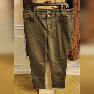 Olive color straight-leg jeans. Size 12. Brand ana sold @       JC Penny